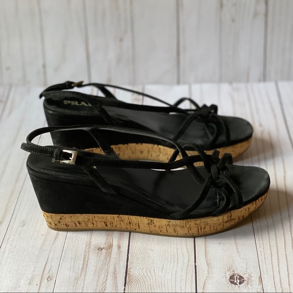Authentic Prada Wedge Sandals - Picture 1 of 10